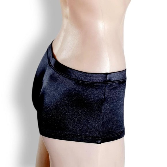 Shorts Shiny Black Satinlook Booty Shorts Hot Pants Underwear Panties